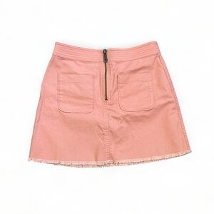 madewell pink denim mini skirt
